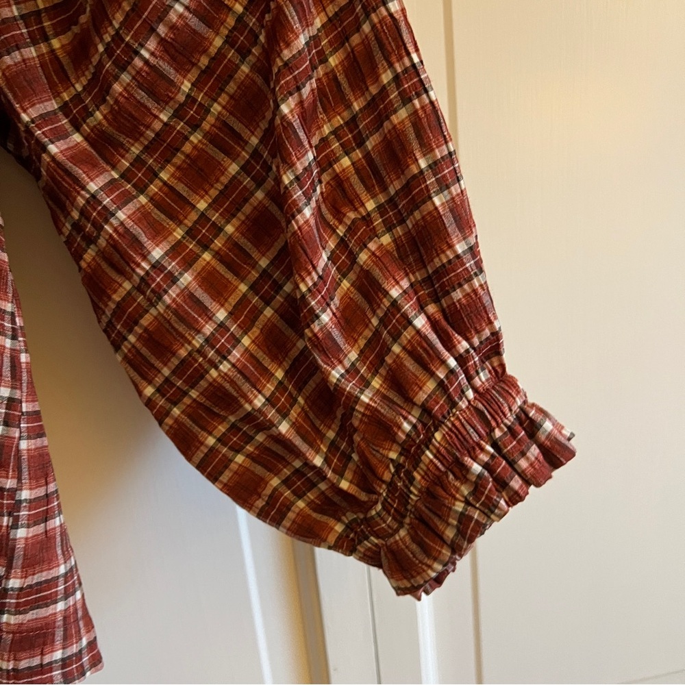 Treasure & Bond Plaid Blouse size L NWOT - Picture 4 of 5